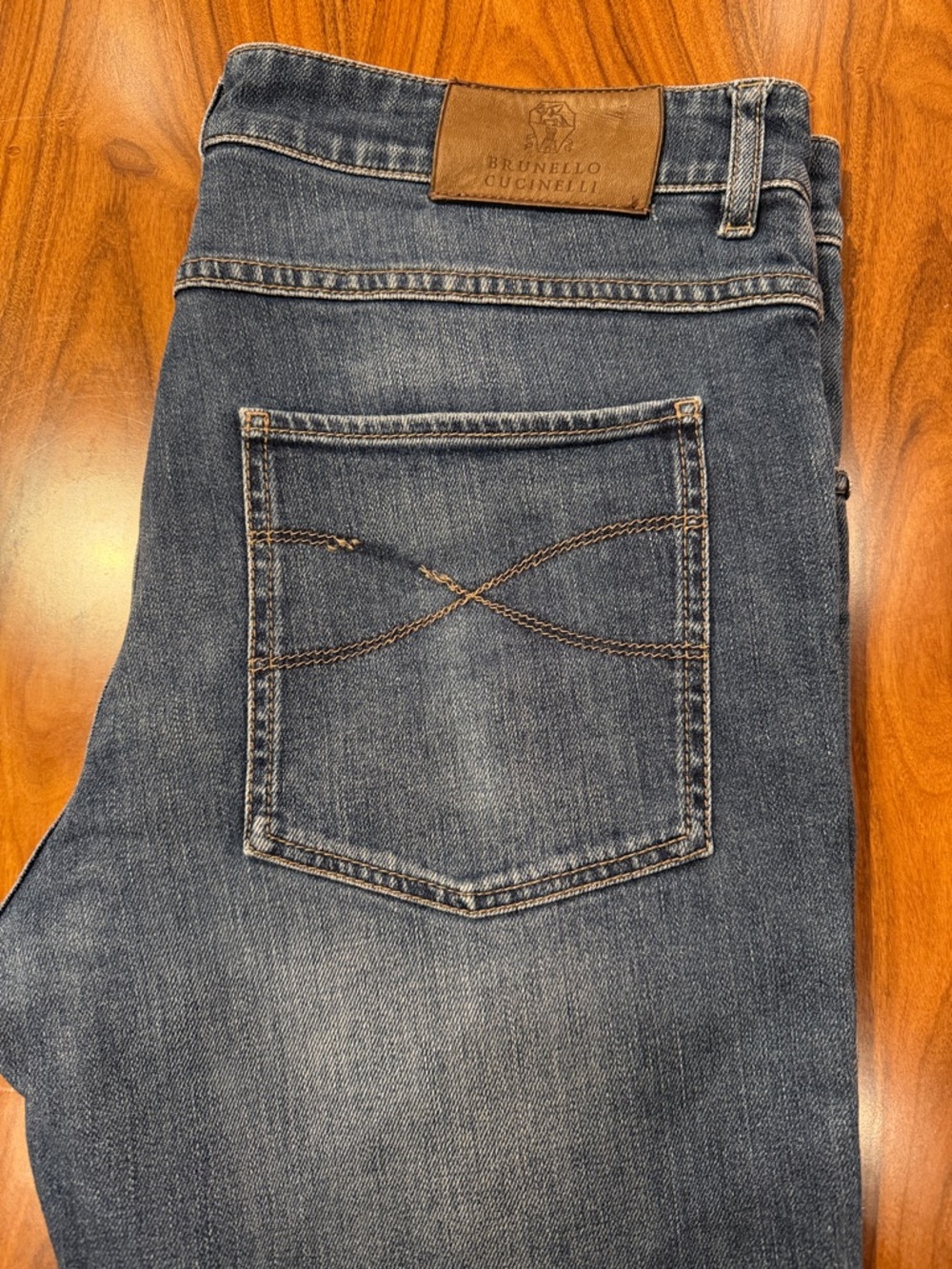 Brunello Cucinelli Men's Washed Blue Straight Jeans
